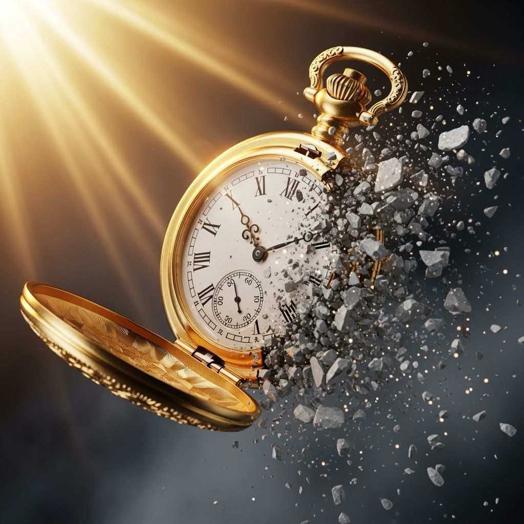 Exploding Pocket Watch in God Rays