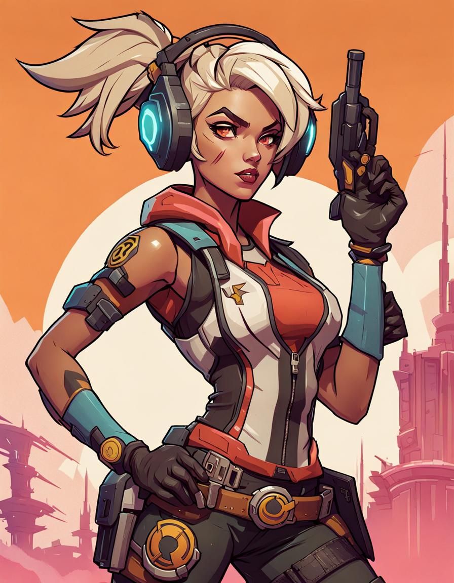 Tiny Tina as Overwatch Character: Digital Illustration