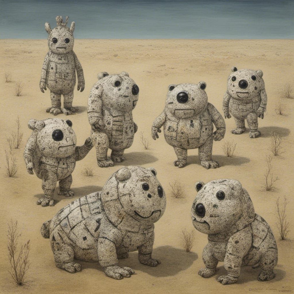 Abstract Doll in Art Brut Style