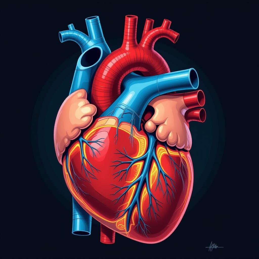 Robotic Heart Cutaway: Atrium and Ventricles Detailed