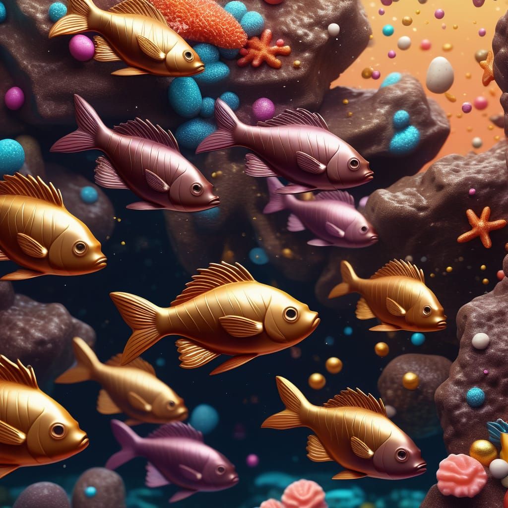 Chocolate Fish in a Candy Coral Reef