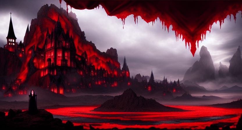 Epic Witch with Elemental Powers in Digital Matte Painting
