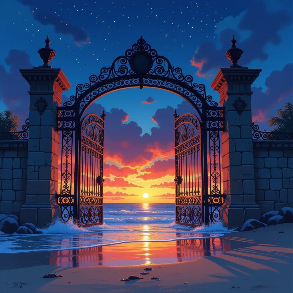 Mind-blowing illustrations of colossal gates with intricate ...