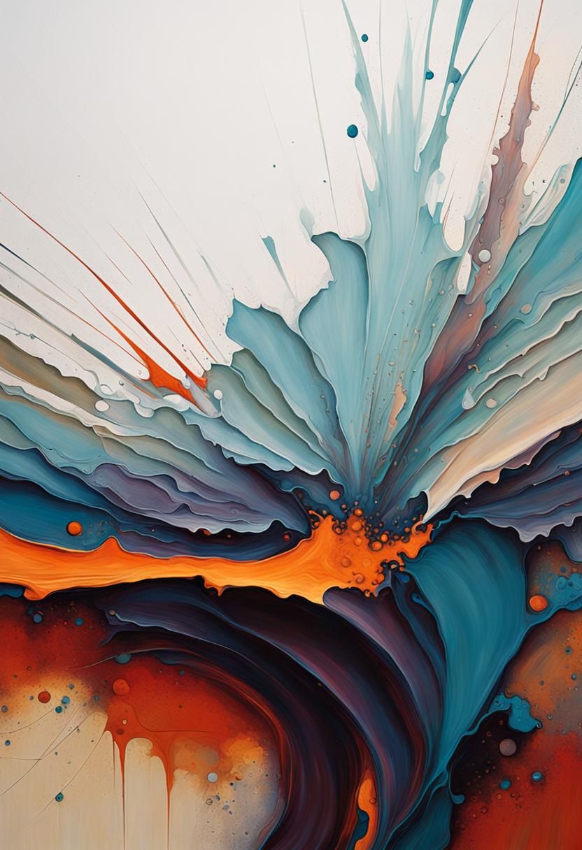 Abstract Art with Complementary Colors and Fine Details