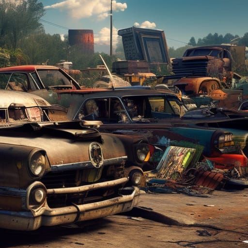 Aesthetically Pleasing Junkyard Matte Painting