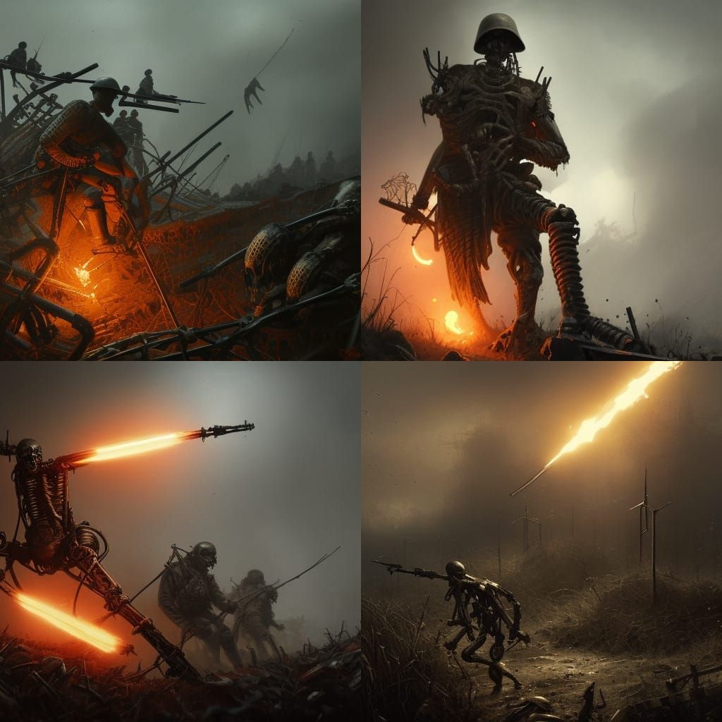 Dark Fantasy WWI Battlefield: Hyperdetailed Concept Art