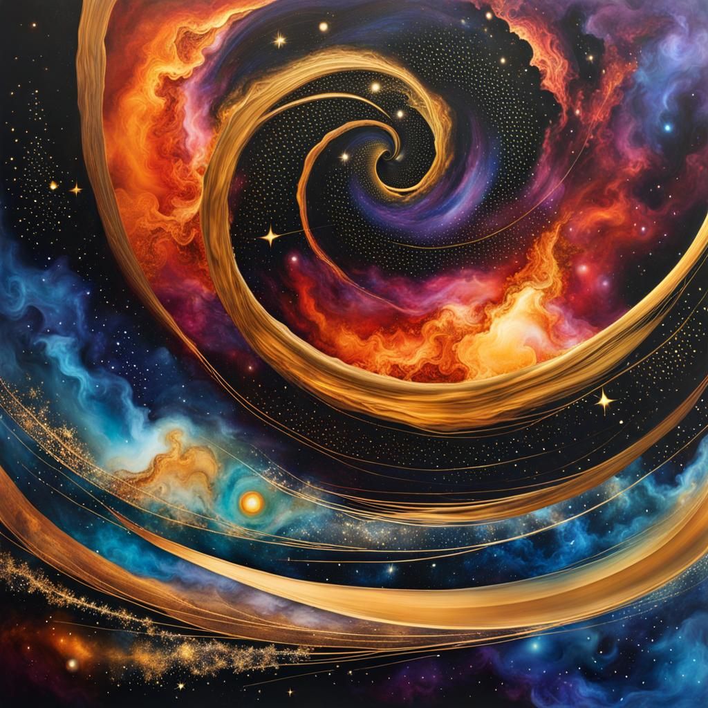 Burning Stars and Swirling Galaxies in Alcohol Ink