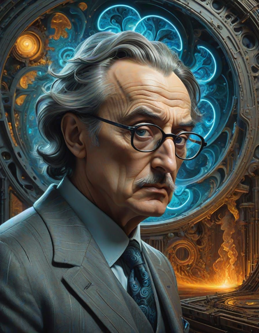 Stern Visionary Lost in Thought, Dieselpunk Study