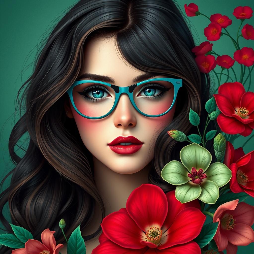 Stunning Woman Portrait in Art Nouveau Style