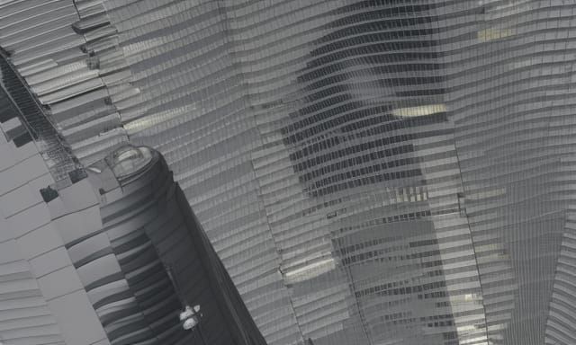 Skyscraper on the Saturn planet