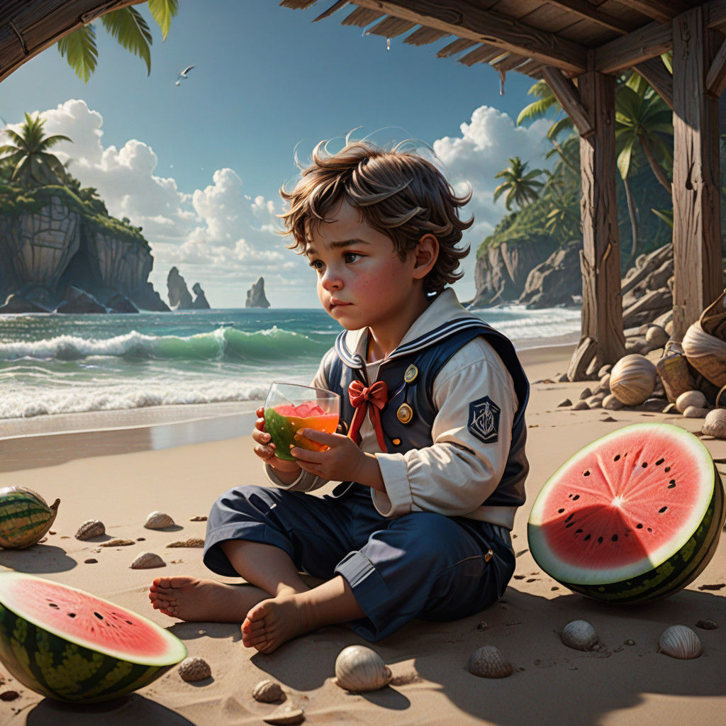 Sailor Boy's Serene Seashell Oasis