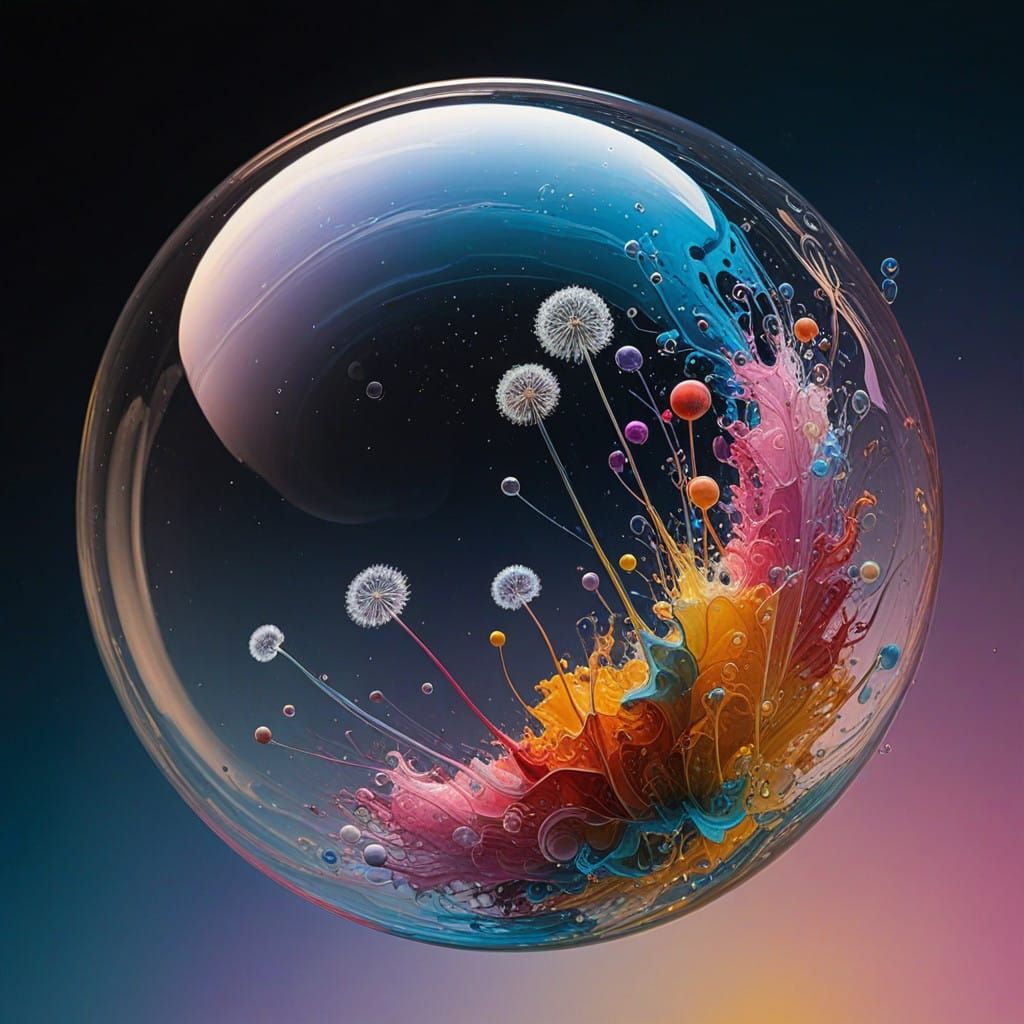 Iridescent Dandelions in Cosmic Soap Bubbles
