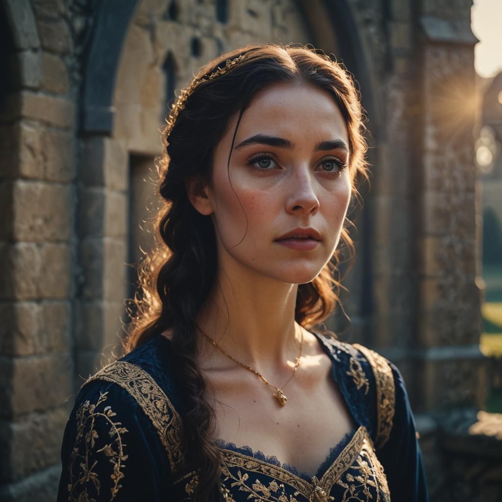 Medieval Lady in Awe, Cinematic Film Still