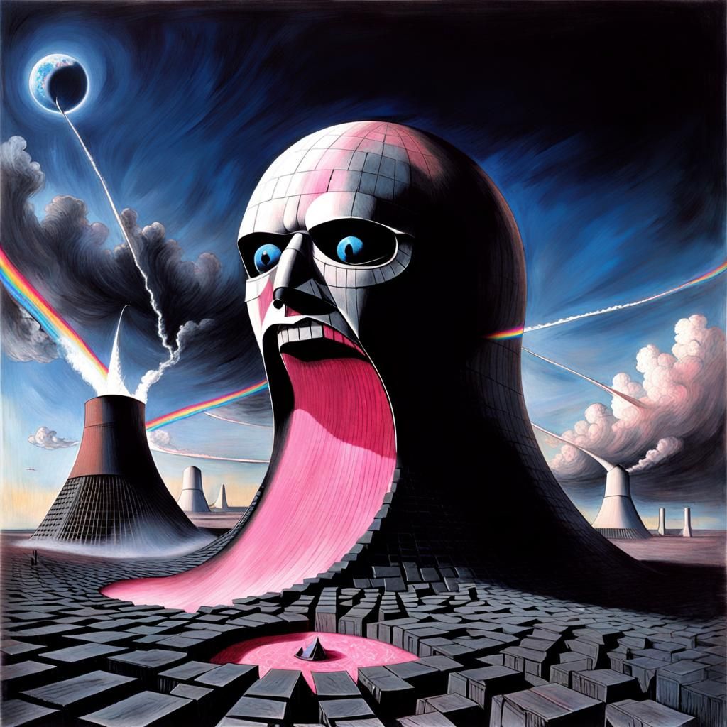 Sinister Album Art in Surreal Horror Style