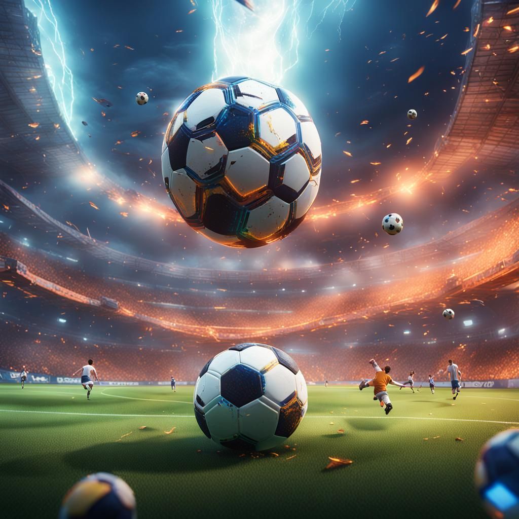 Upside Down Soccer Game in Detailed Matte Painting Style