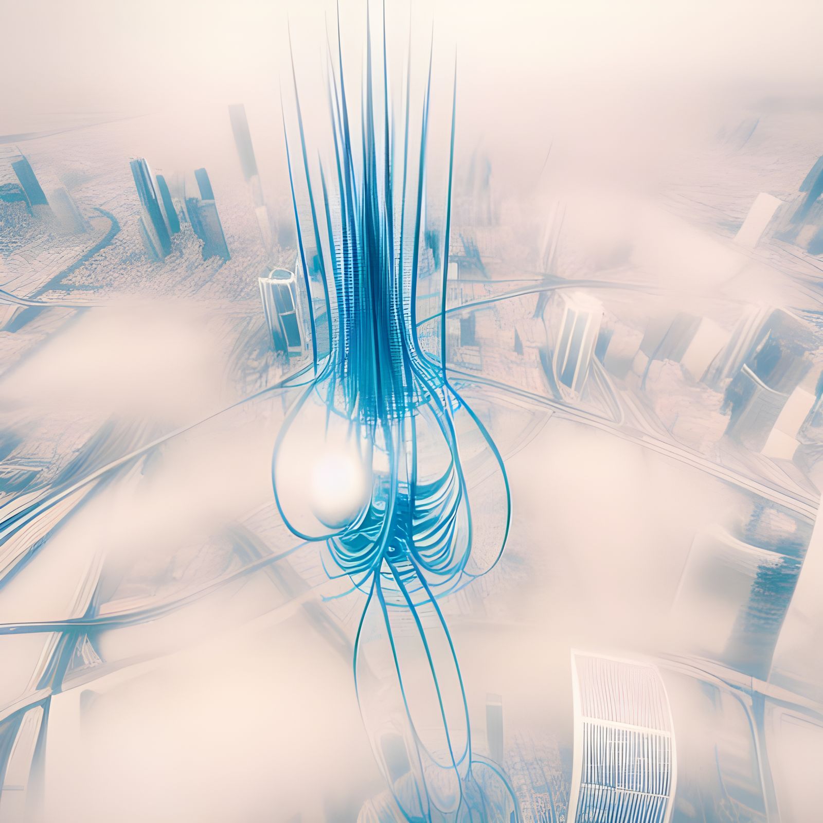 Epic Futuristic Cityscape: Bird's Eye View