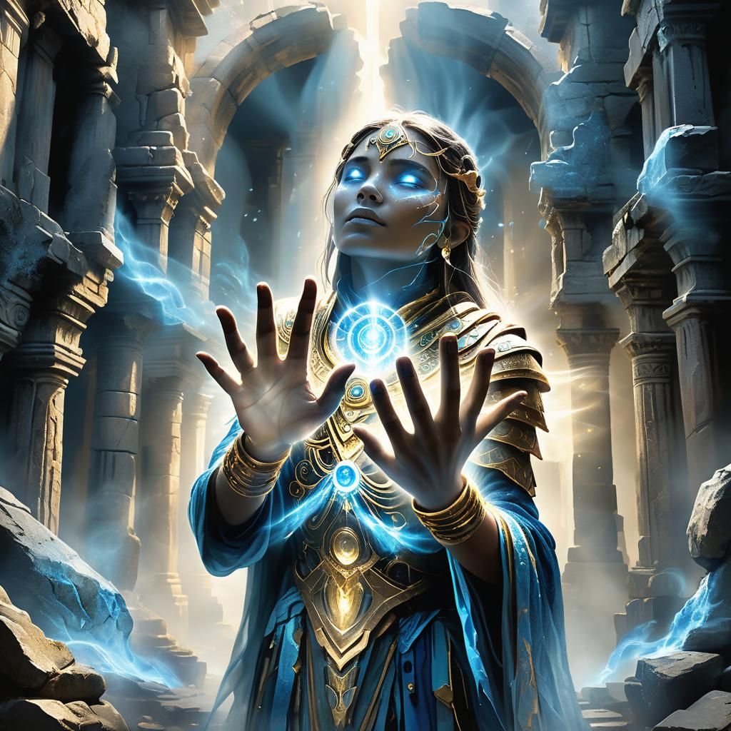 Spiritborn Summoning Elemental Forces in Ancient Ruins