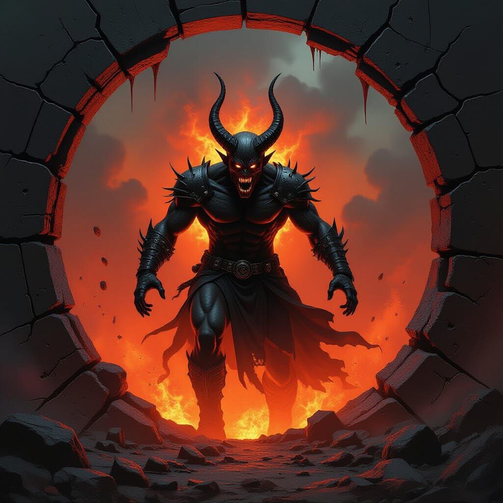 Apocalyptic Demon Emerges in Biomechanical Style