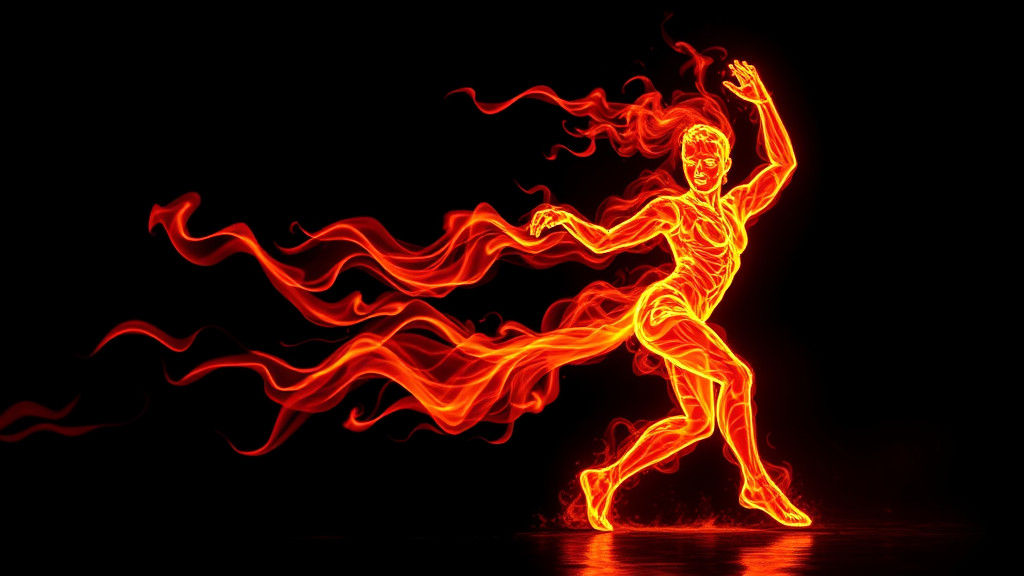 Fiery Dancer: A Flame-Sculpted Vision in HDR