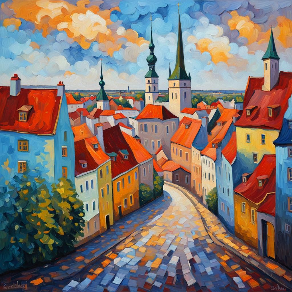 Tallinn in Expressionist Neo-Impressionism Style