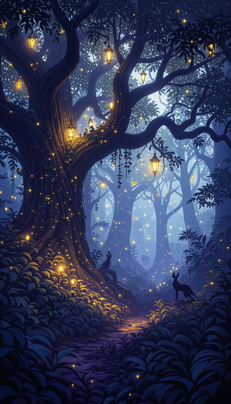 Enchanted Forest: Ethereal Dark Fantasy Concept Art