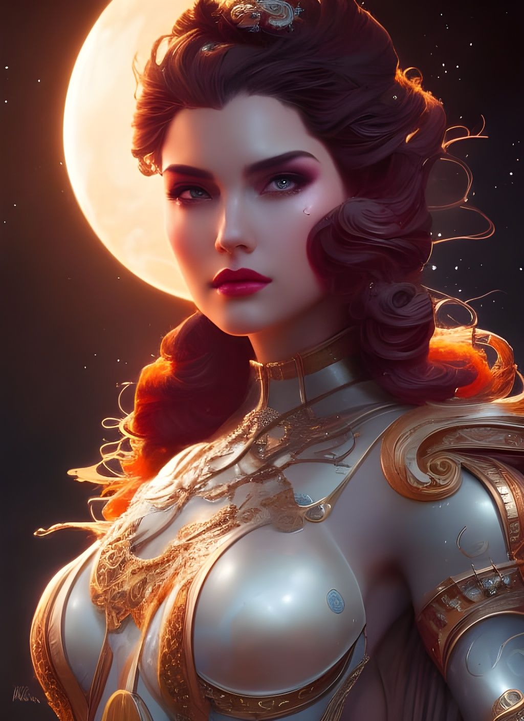 Underwater Model Portrait in Comic Art Style