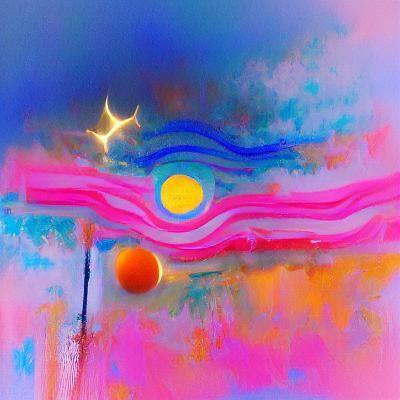 Neon Pastel Celestial Dreamscape of Planets and Stars