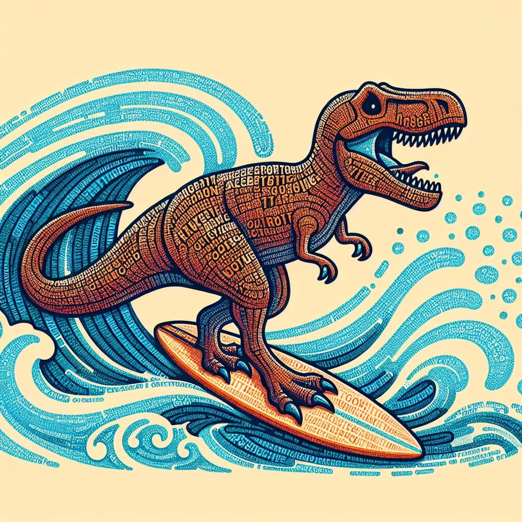 T-Rex Surfing the Symbolic Internet: Whimsical Typographic P...