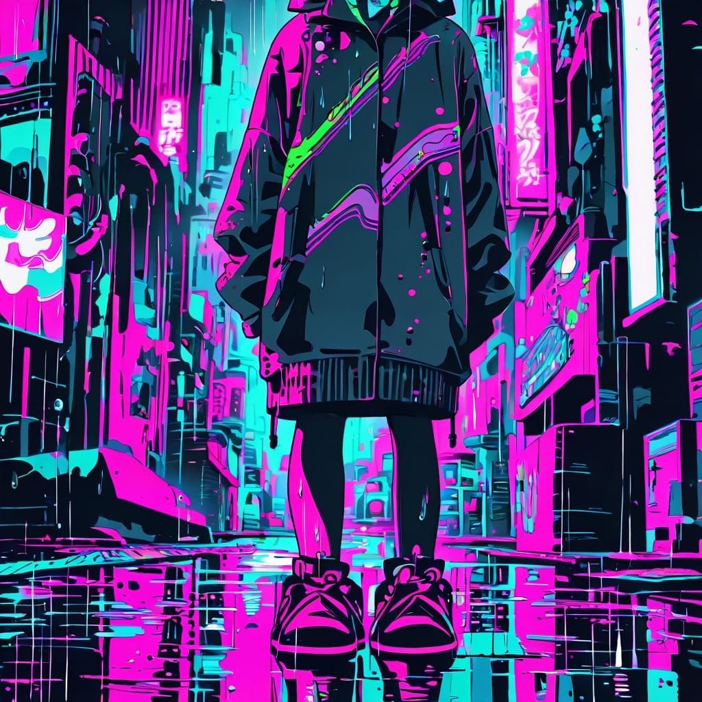 Stylized Tokyo Streets at Dusk