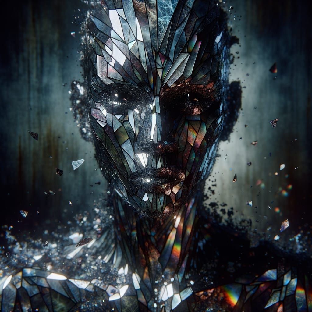 Ethereal Glass Figure in Photorealistic Surrealism