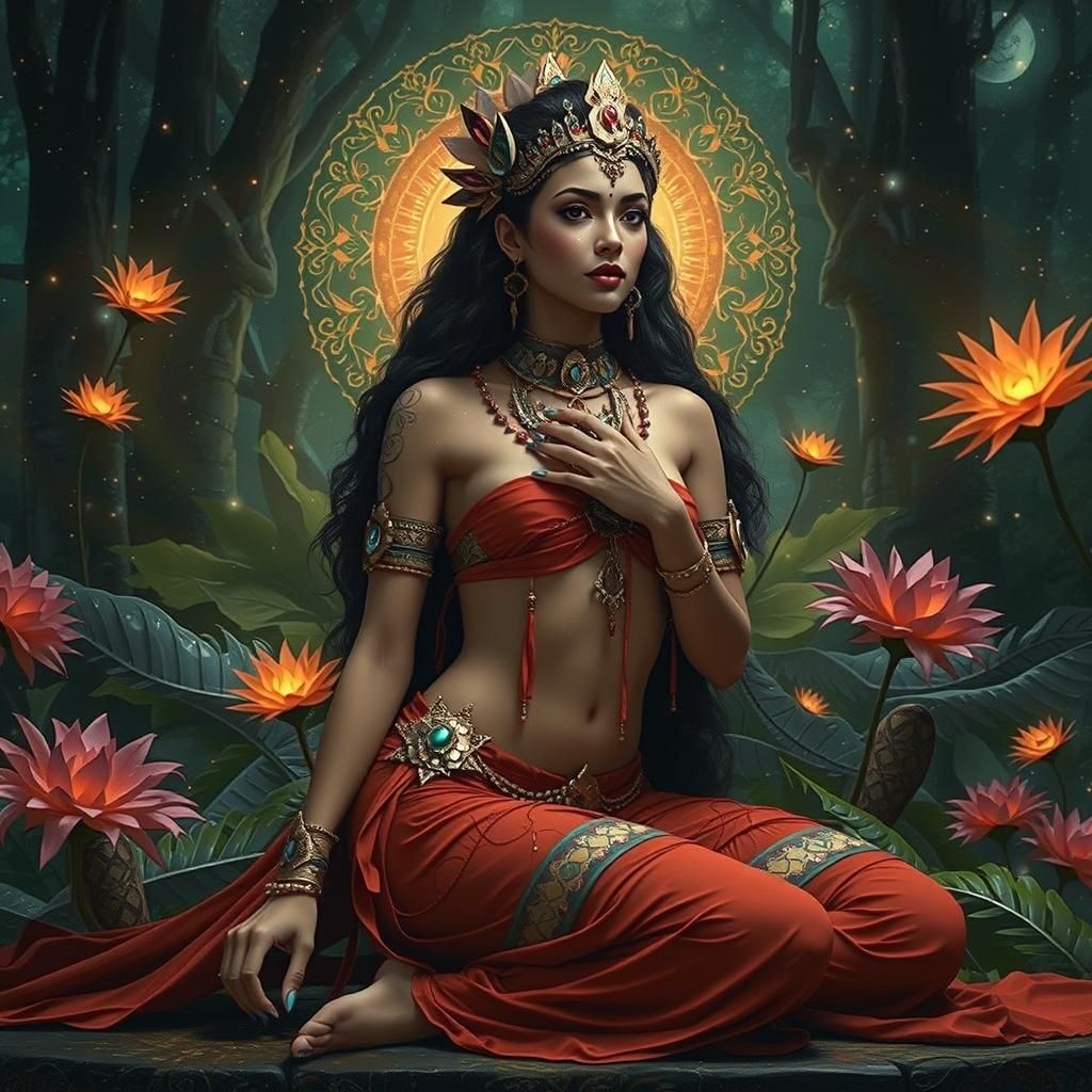 Mystical Goddess in Gemstone Attire