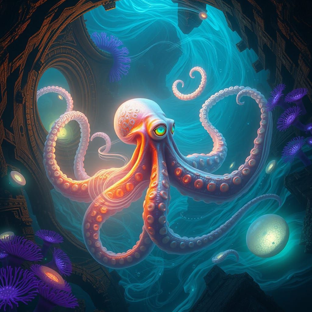 Ethereal Octopus in Sunken Atlantis