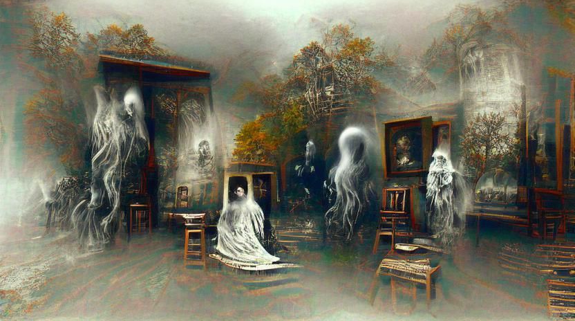 Eerie Haunted House Vintage Photo