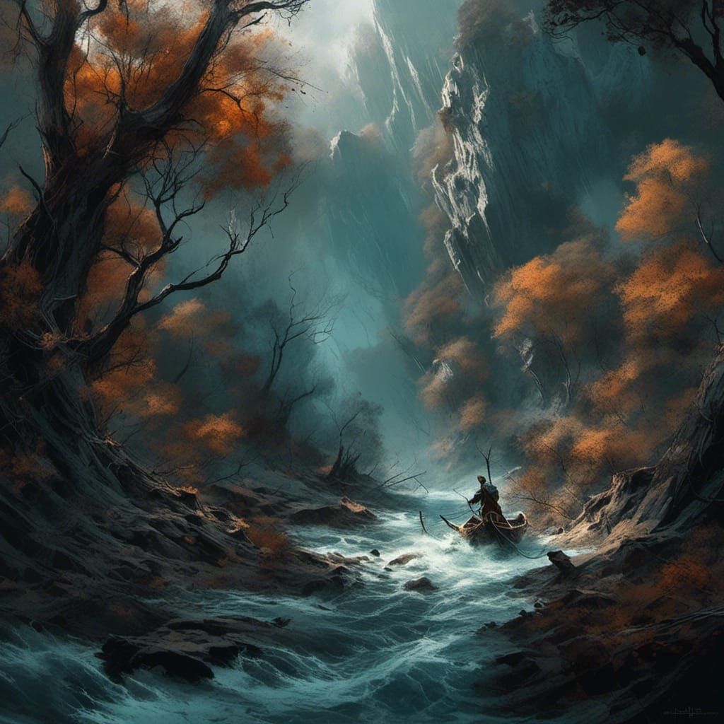 Dark Ages River Crossing on Rope Bridge