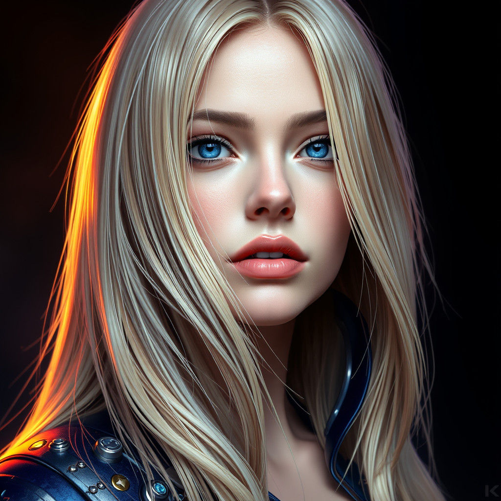 Detailed Portrait of a Blonde Woman in Artstation Style