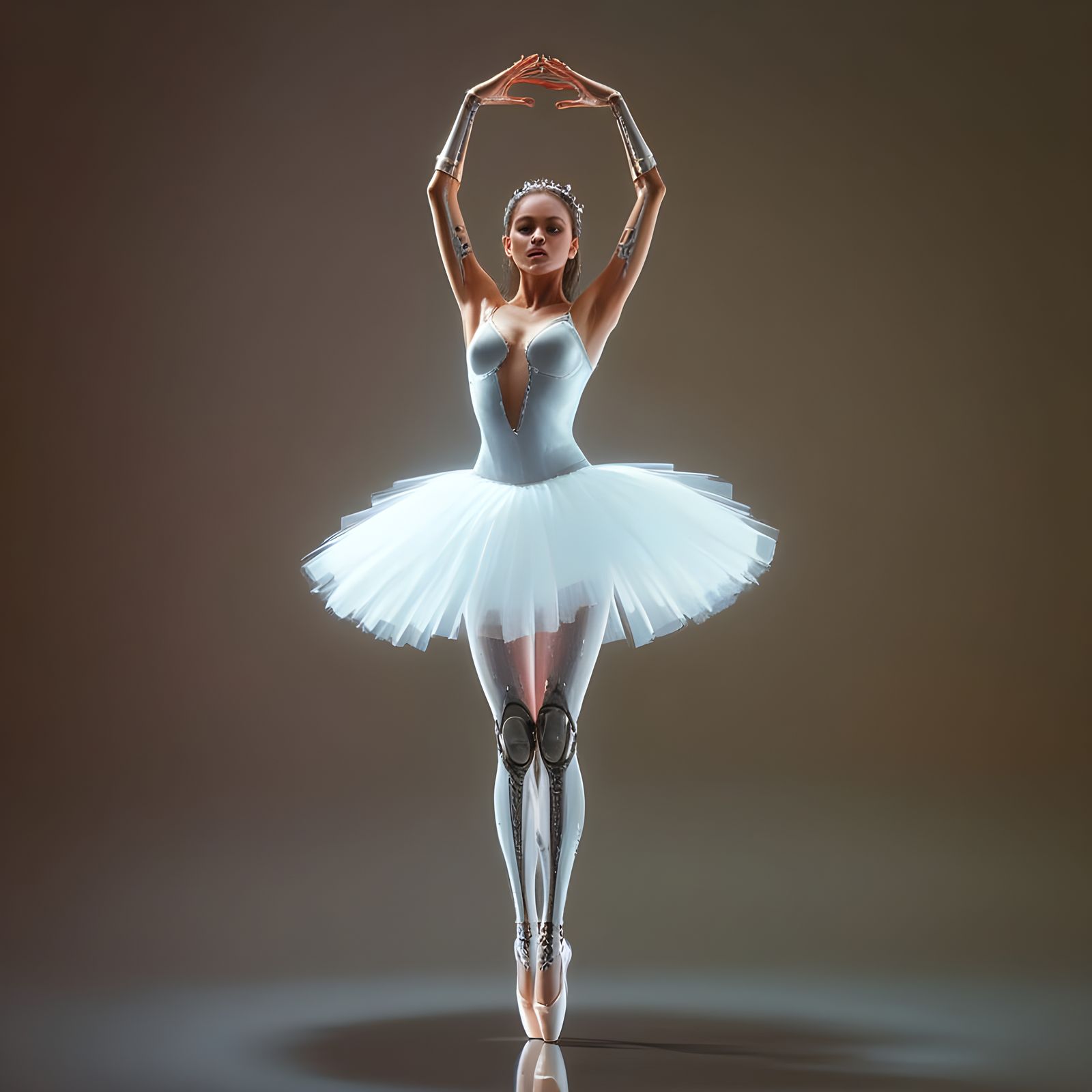 Chrome and Copper Ballerina Robot