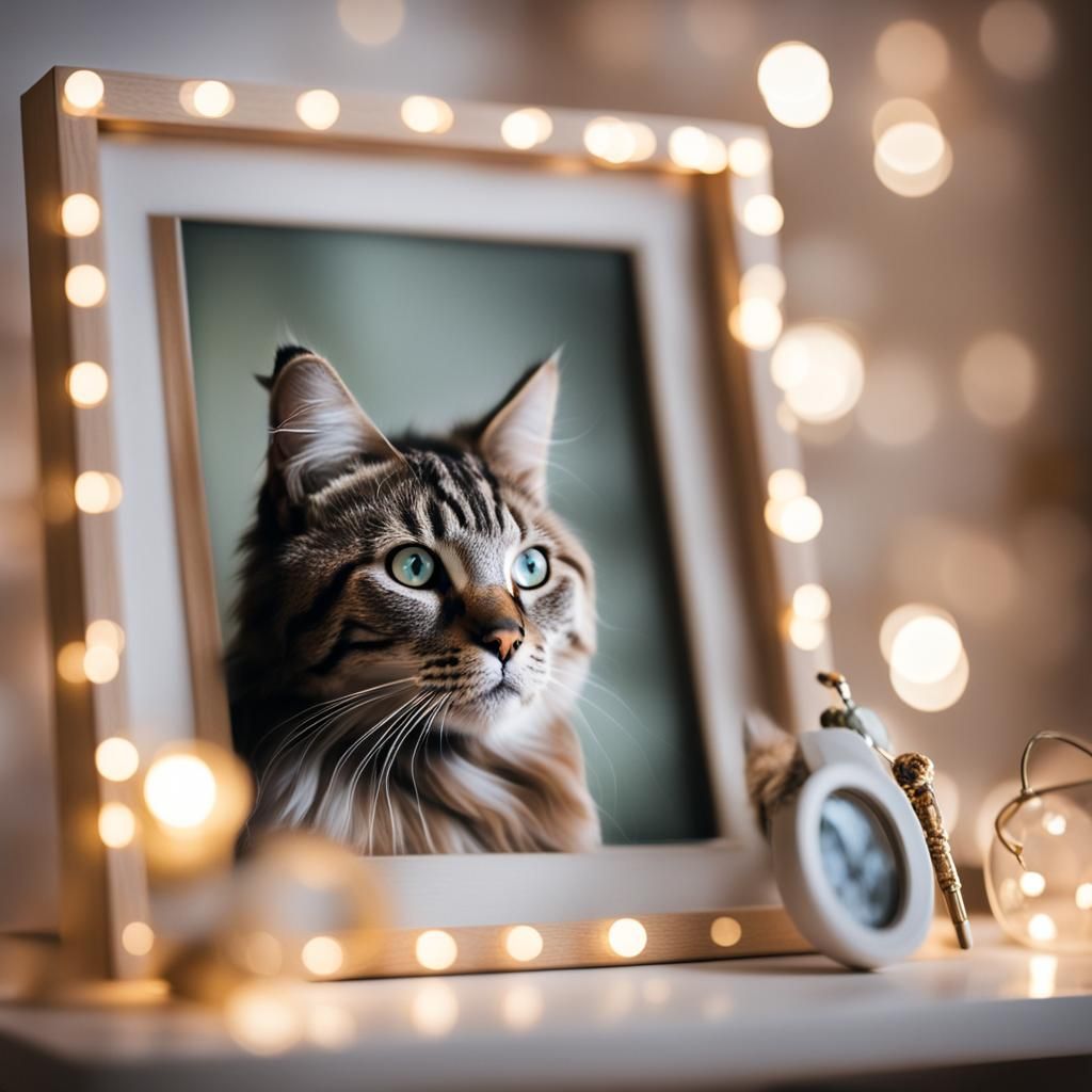 Cozy Girl's Bedroom with Unfinished Cat Image