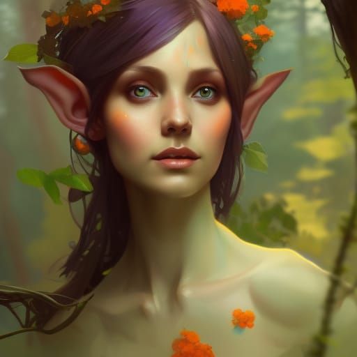 Surreal Tree Elf Concept Art in Dynamic Lighting