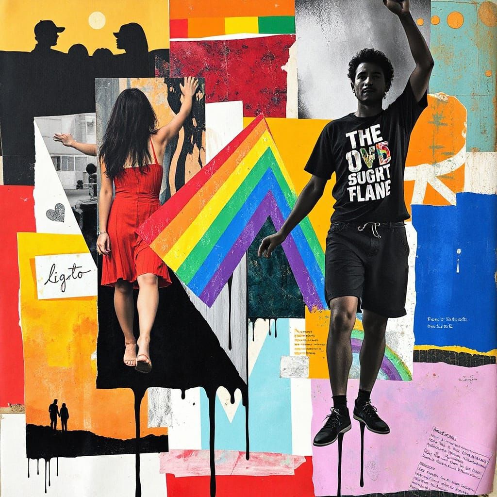 Abstract Collage Celebrating LGBTQ Pride and Unity