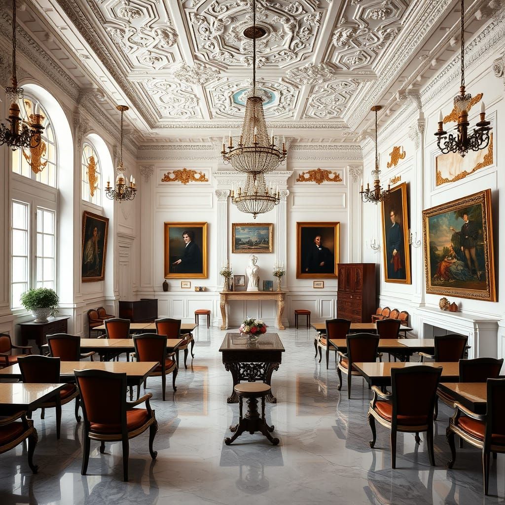 Elegant High Society Art School in Traditional British Acade...