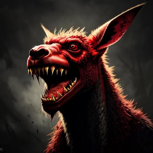 Sinister Photorealistic Vampiric Kangaroo by Rutkowski