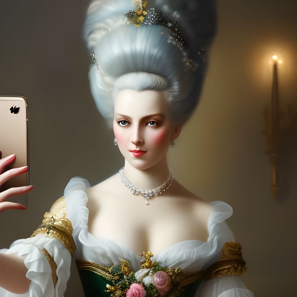 Historical beauty taking a selfie