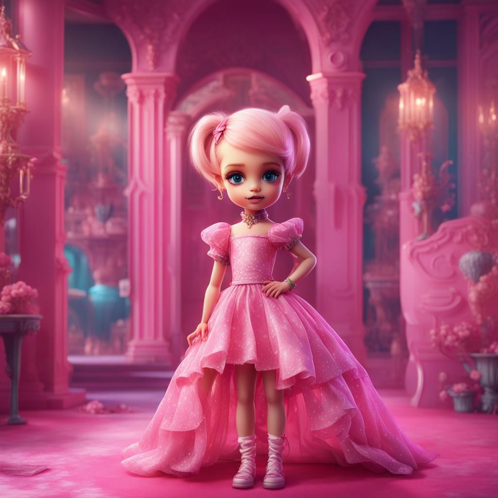 Boy Dolled Up Like Barbie: Fantasy Concept Art