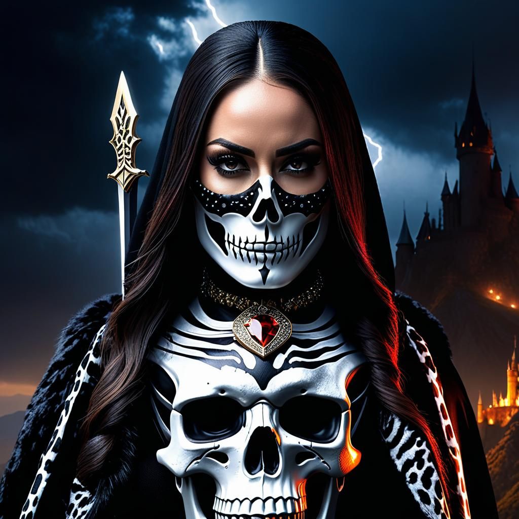 Skeletal Warrior Queen in Jeweled Armor