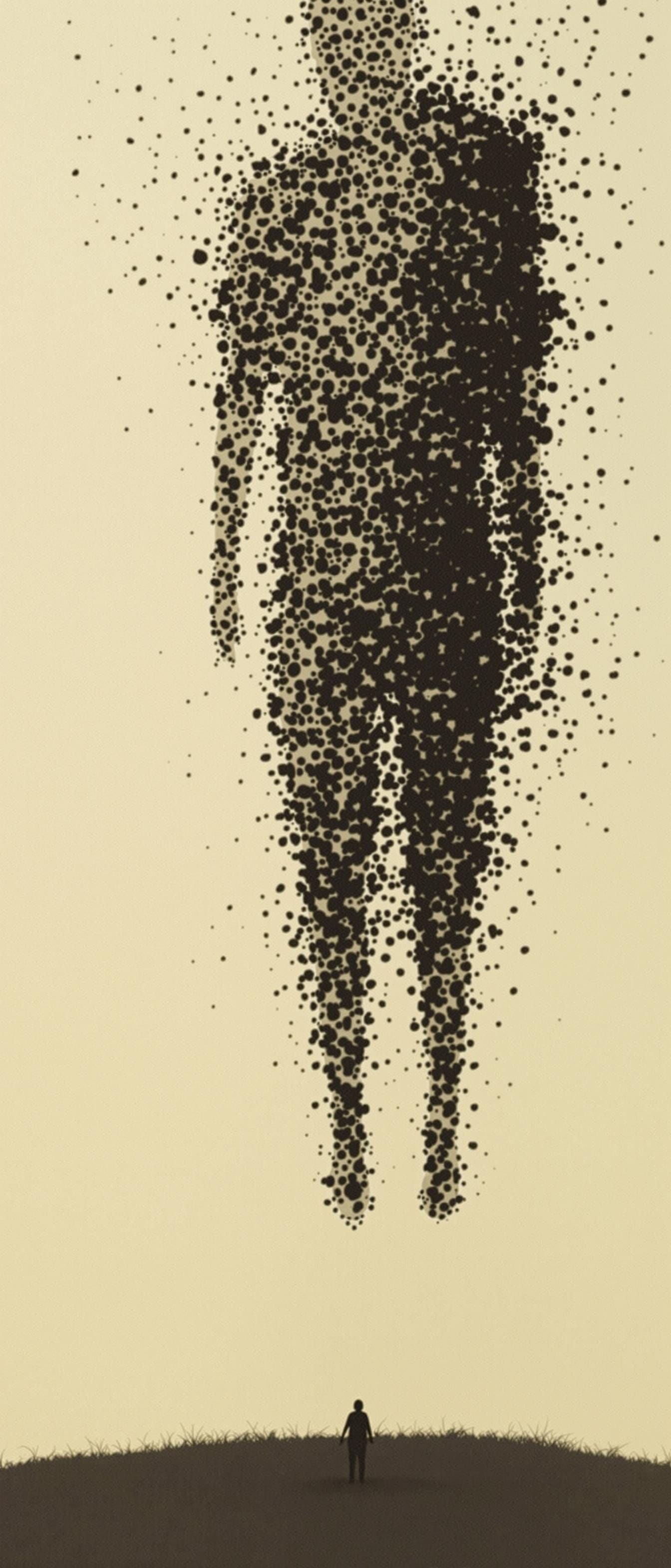 Indistinct Humanoid Figure Exerts Force in Haunting Scene