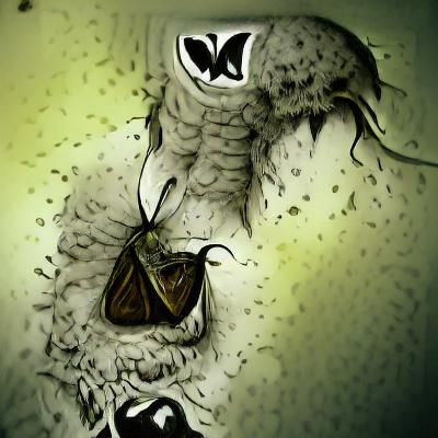 Death Moth Digital Ink Illustration