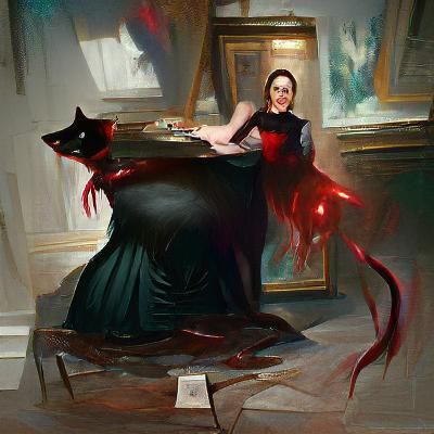 Woman and Cat in Photorealistic Surreal Style