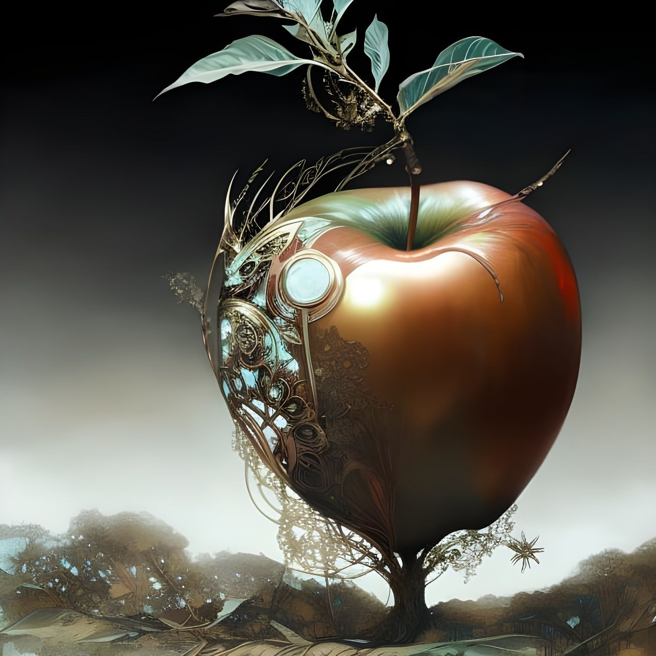 Apple Tree Portrait with Intricate Details