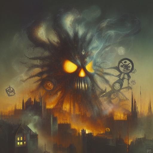 Halloween Amanda Seyfried in Surrealist Mixed Media