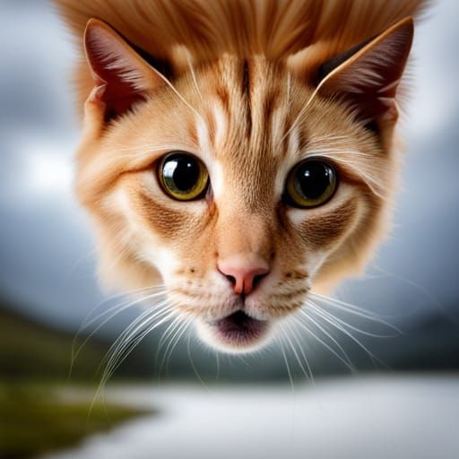 Upside Down Cat Hanging Amusingly